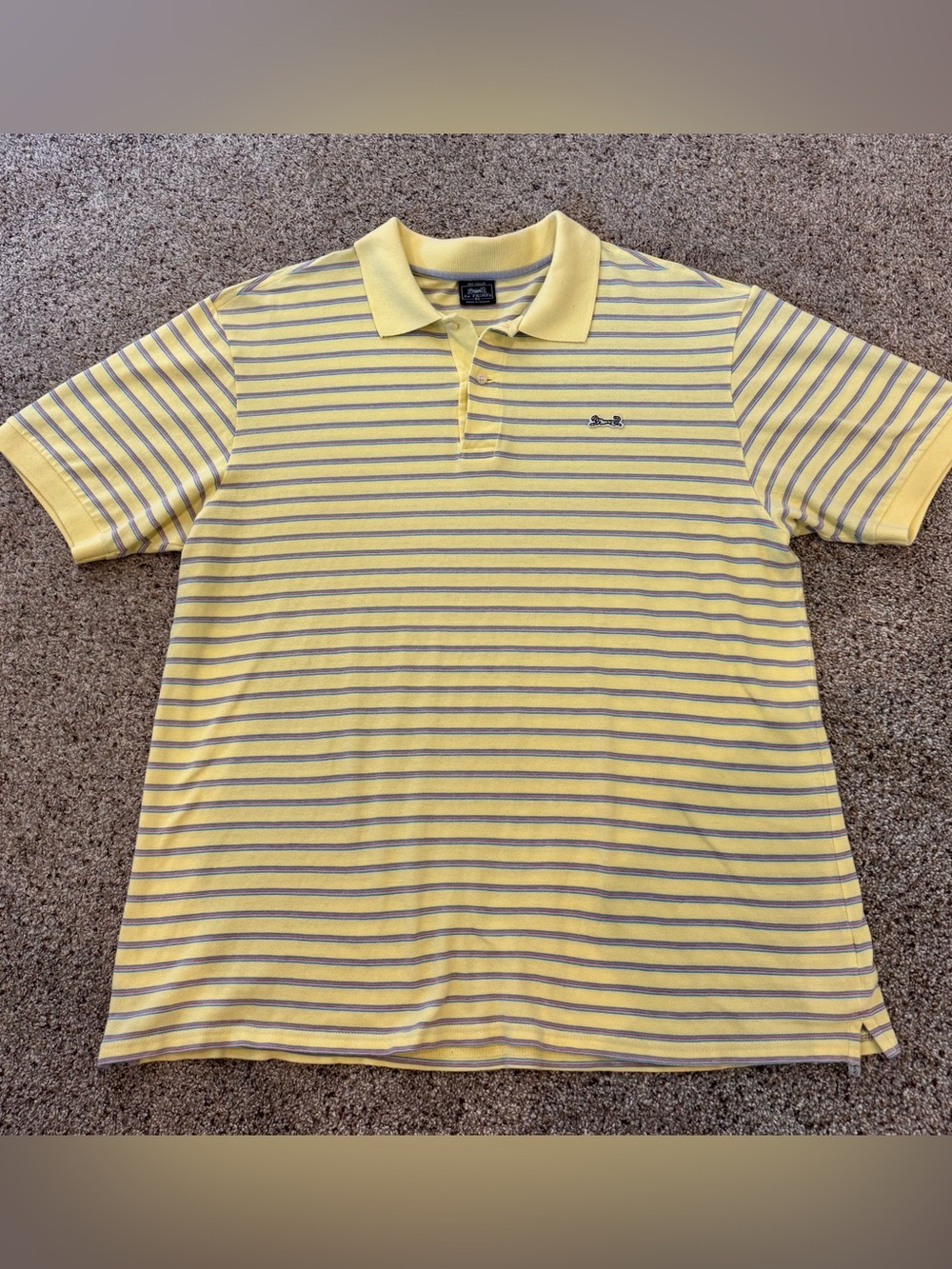 Le Tigre Yellow and Gray Striped Polo Shirt